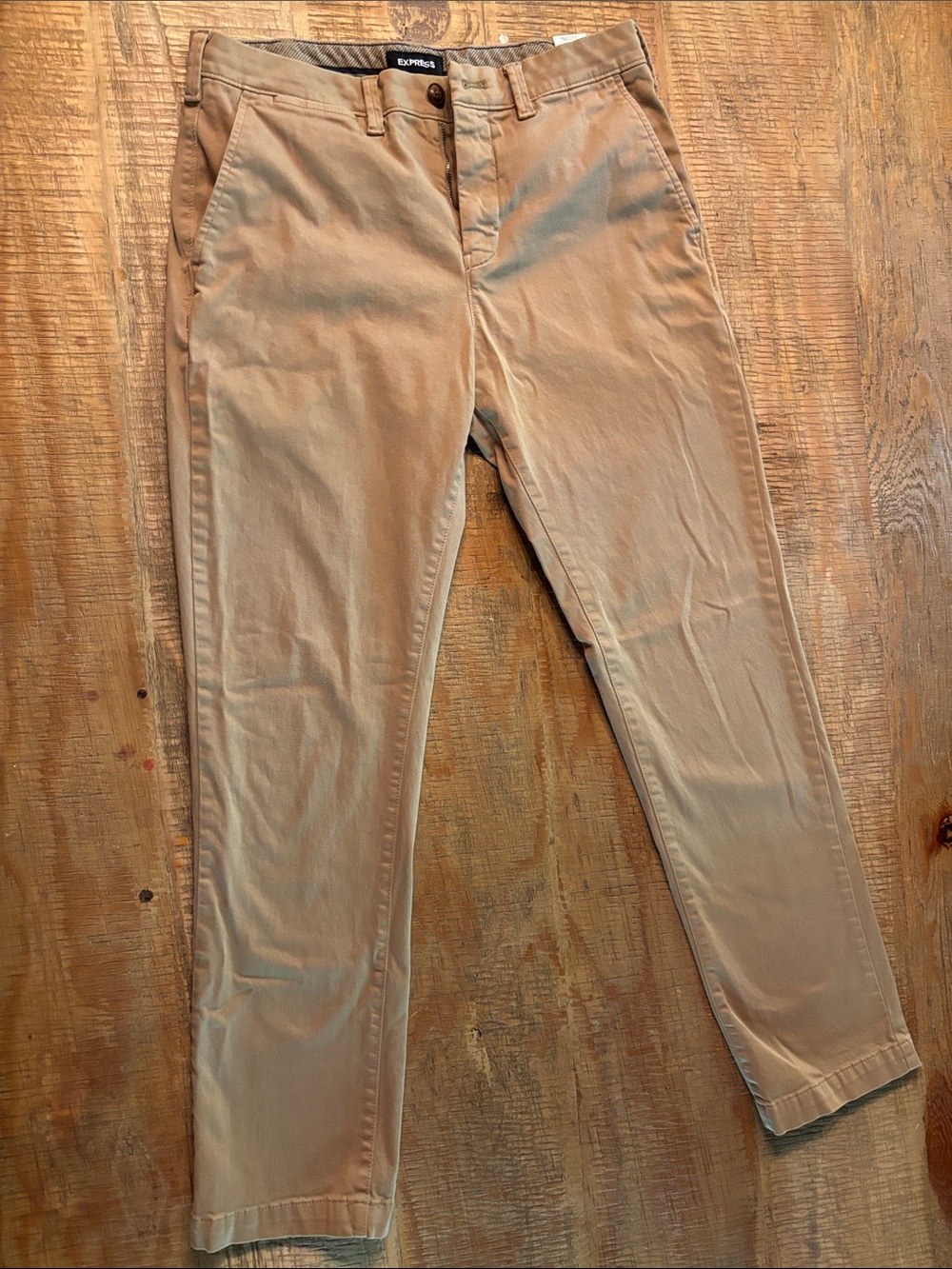 Express Men's Khaki/Tan Slim Chinos